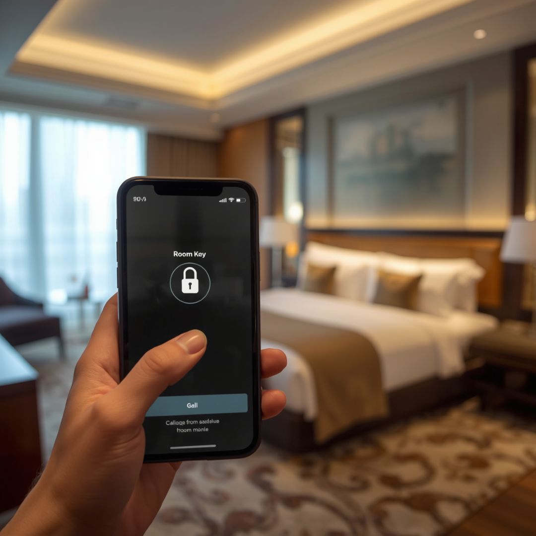 digital room key of a luxury hotel